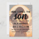 Search for here comes the son baby shower invitations Sonshine