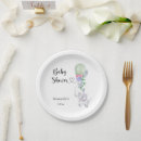 Search for gender neutral baby elephant plates Watercolor