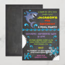 Search for chalkboard pool party invitations Shark