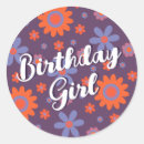 Search for happy birthday purple flowers stickers For kids