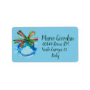 Search for red ribbon return address labels Watercolor
