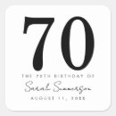 Search for 70th birthday stickers Black white