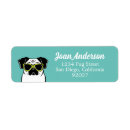 Search for pug dog return address labels Animal