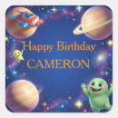 Search for outer space birthday stickers Planets and stars