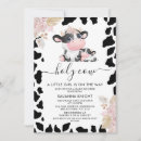 Search for black cow baby shower invitations Cowhide