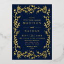 Search for gold foil floral wedding invitations Leaves