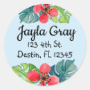 Search for tropical return address stickers Flower