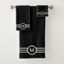 Search for black and white stripes monogram bath towels Elegant