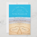 Search for hearts in the sand wedding invitations Nautical