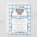 Search for blue gingham invitations Elephant