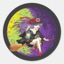 Search for witch riding broom stickers Moon