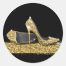 Search for lady in gold stickers Black gold high heel