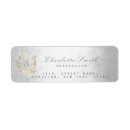 Search for grey and white monogram wedding return address labels Elegant