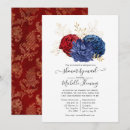 Search for navy blue floral invitations Silver