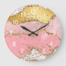 Search for pink and gold clocks Faux glitter