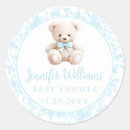 Search for blue teddy bear baby shower stickers Watercolor