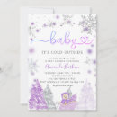 Search for purple baby shower invitations Snowflake