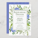 Search for blue hydrangea rehearsal dinner invitations Watercolor