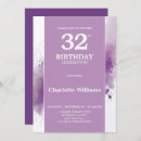 Search for 32nd birthday invitations Purple