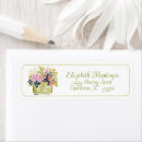 Search for flower basket return address labels Watercolor