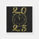 Search for new years paper napkins Black and gold