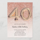 Search for rose gold 40th birthday invitations Elegant