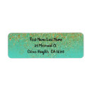 Search for teal glitter return address labels Modern