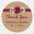 Search for burlap lace wedding stickers Thank you