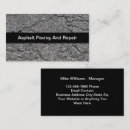 Search for asphalt business cards Paving