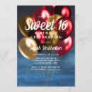 Search for red gold sweet 16 invitations Elegant
