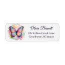 Search for rainbow butterfly return address labels Pastel