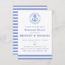 Search for stripes rehearsal dinner invitations Blue