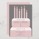 Search for candle birthday invitations Pink
