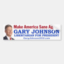 Search for gary johnson bumper stickers President