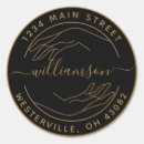 Search for create your own address stickers Elegant round logo