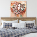 Search for wolf canvas prints Feathers