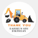 Search for construction birthday party stickers Excavator