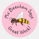 Search for cute cartoon bee stickers Pink