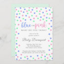 Search for confetti gender reveal invitations Blue or pink