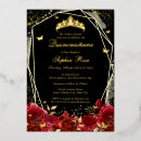 Search for black gold red birthday invitations Tiara
