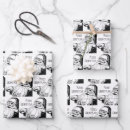 Search for black and white santa wrapping paper Vintage