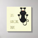 Search for funny cat canvas prints Black