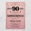 Search for rose gold 90th birthday invitations Cheers to 90 years
