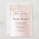 Search for pink rose gold blush sparkly drips invitations Modern