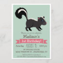 Search for skunk birthday invitations Party