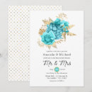 Search for aqua and gold on wedding invitations Blue