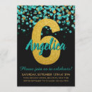 Search for gold glitter confetti invitations Black