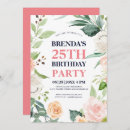 Search for floral wreath birthday invitations White