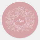 Search for round pink wedding stickers Monogrammed