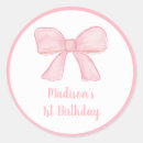 Search for print bow labels Pink bow birthday